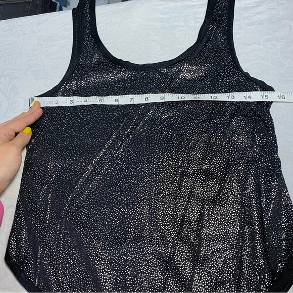 Vintage Made in Italy Nylon Lingerie Glittery Tank Top Sheer Sparkly Metallic - Picture 7 of 10